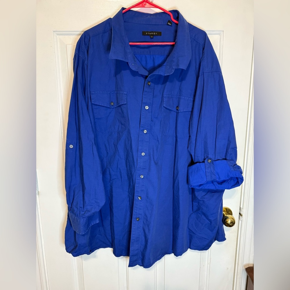 Synergy Royal Blue button up long sleeves shirt